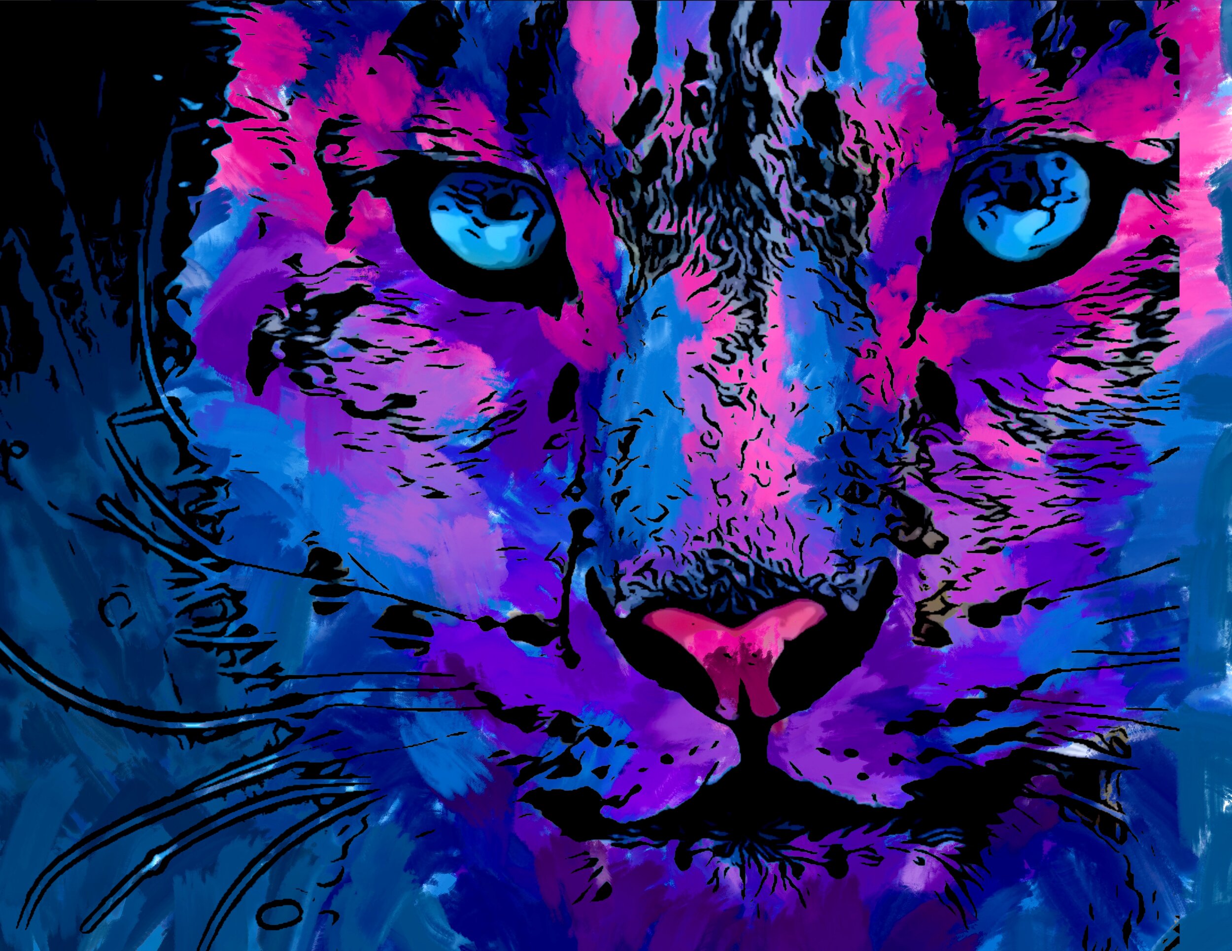 snow leopard blue pink art print 2020.jpg