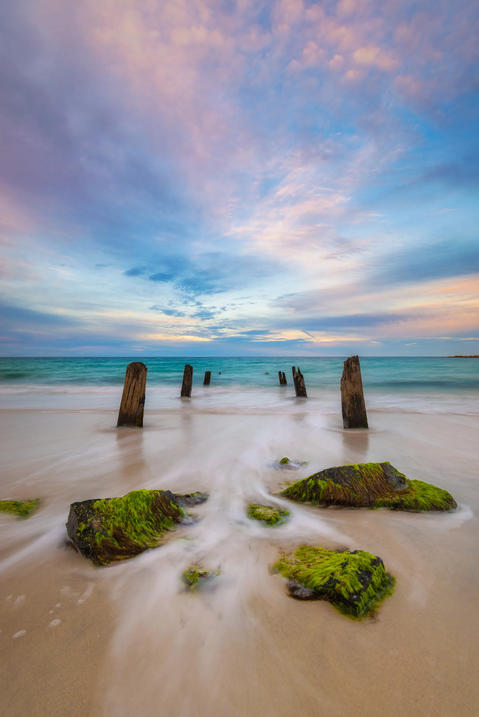 The timber remnants of an old jetty @ Lipson Cove