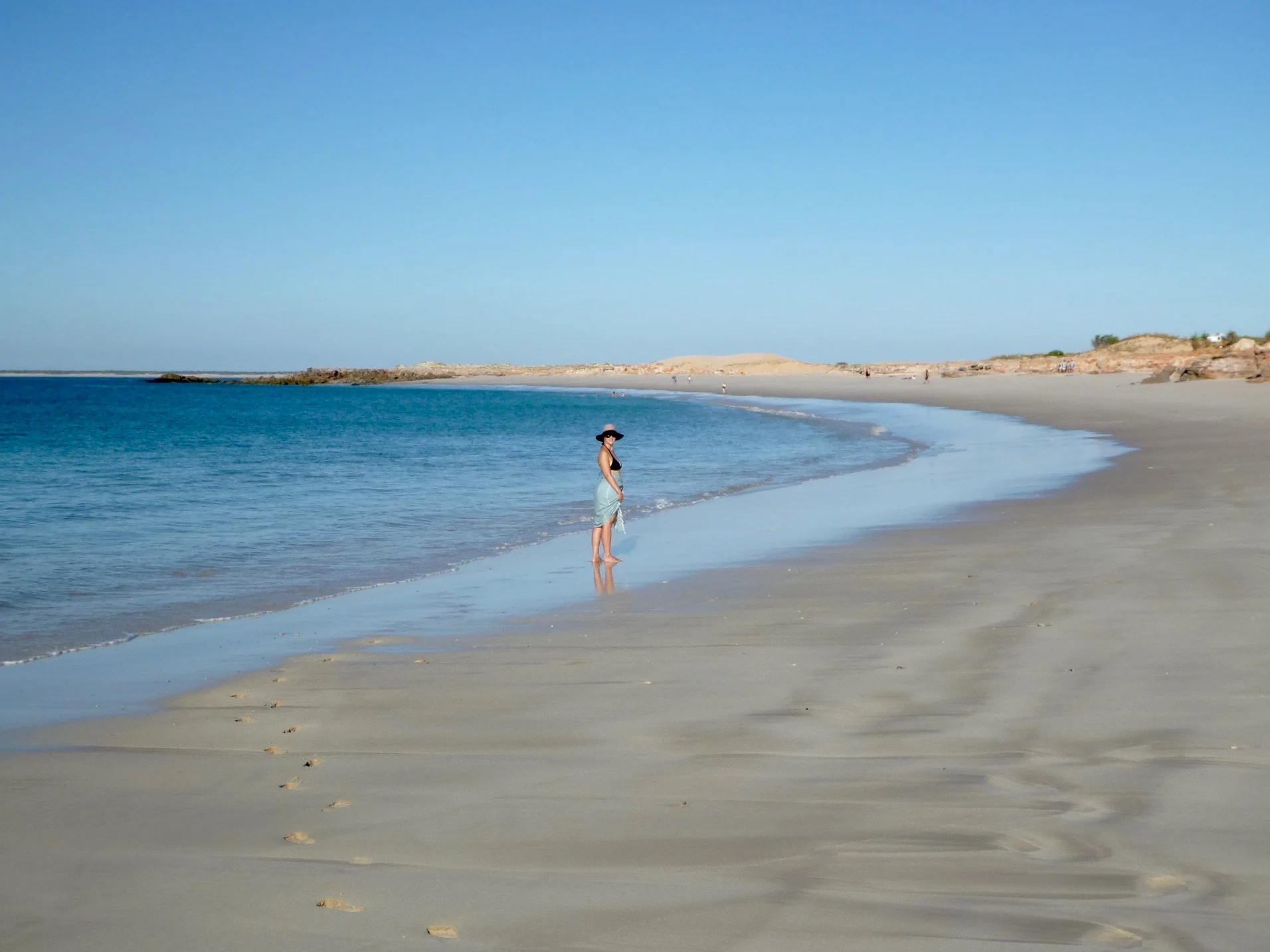 This was our front yard for four days. Our camp site had a shelter with sand floor and an outdoor shower. We kept one eye on crocodiles in this far away place called Cape Leveque on the Dampier Peninsula, WA. The mornings were humid and the daytime stinking hot but we're going back this year!!