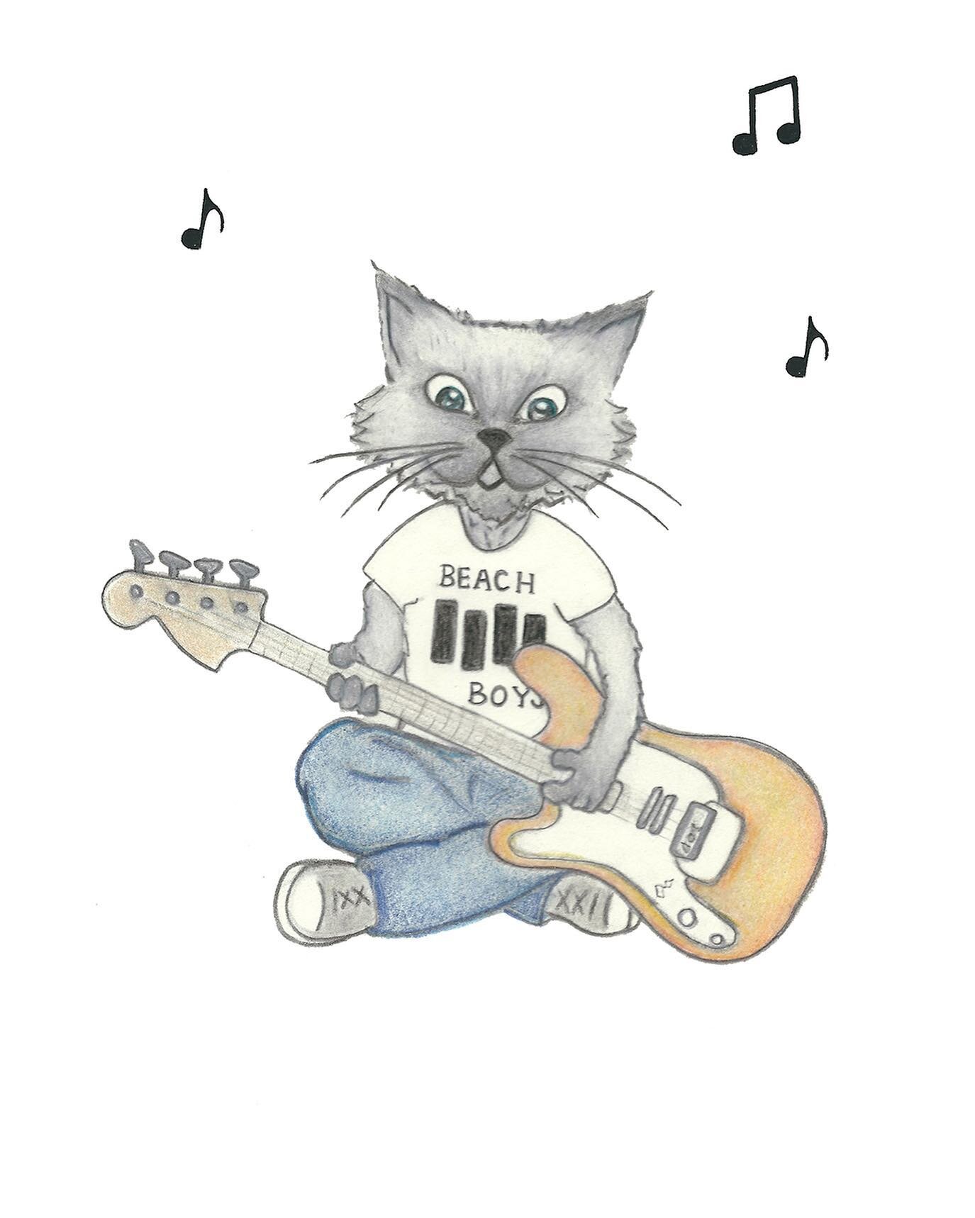 Happy Caturday 🐱🎶 

✏️ @makeartshine 
#makeartshine
#coolcat
#beachboys
#blackflag
#lefty 
#bass 
#catplayingguitar 
#stagedivercat 
#catsandguitars 
#catsketch 
#sketchycat 
#sketchbook 
#cat
#guitar
#music
#afewofmyfavoritethings 
#makeart
#keeps