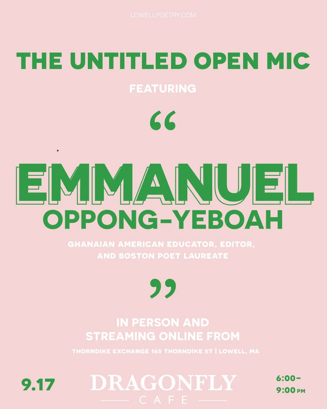 September 2025 Untitled Open Mic featuring Emmanuel Oppong-Yeboah