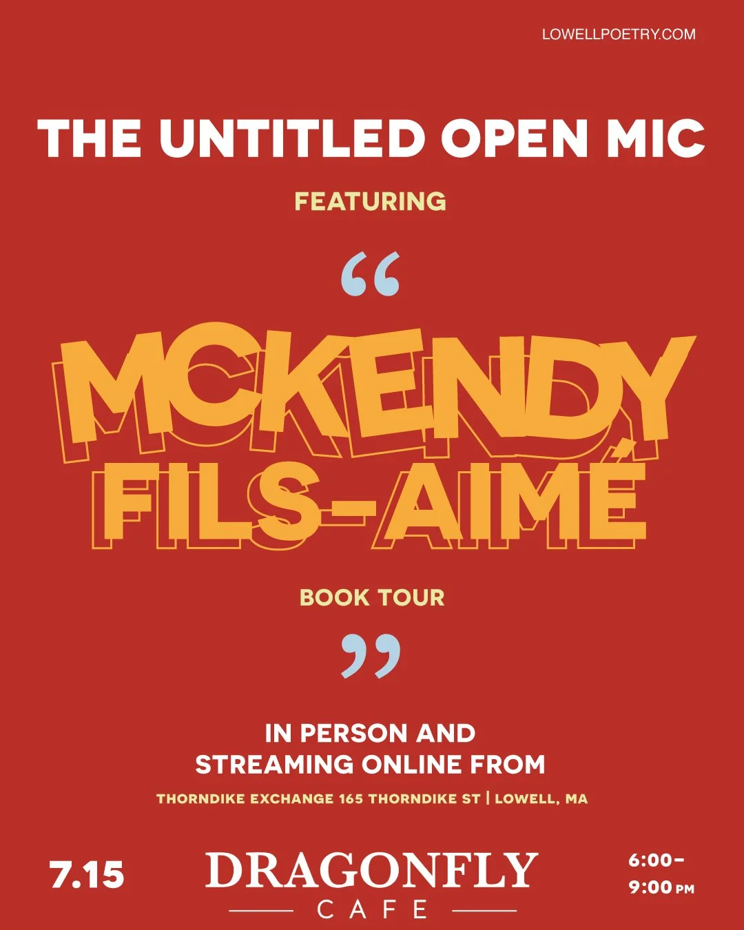July 2026 Untitled Open Mic featuring Mckendy Fils-Aimé