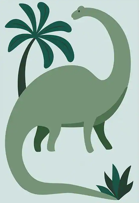 Kids Posters | Green Dinosaur