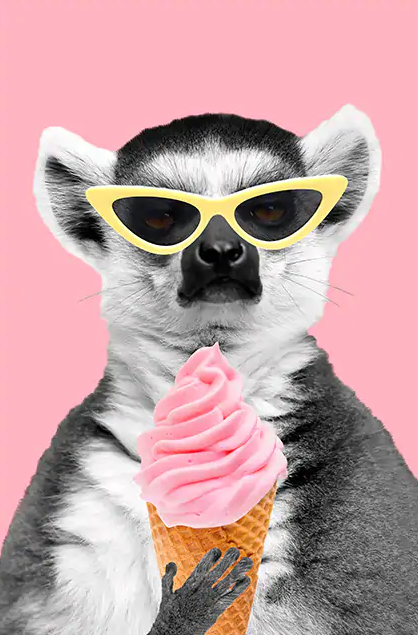 Kids Posters | Lemur With Ice-Cream