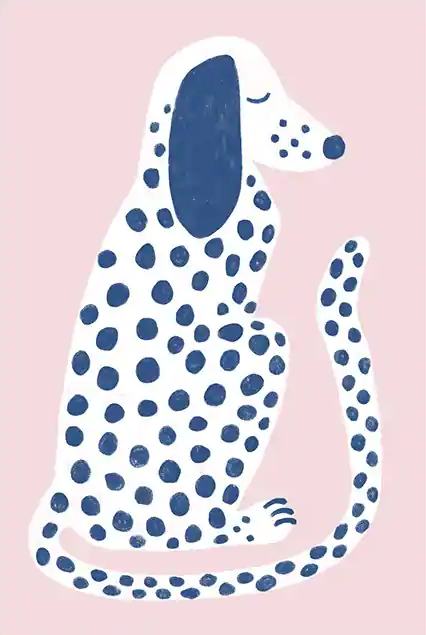 Kids Posters | Pink And Blue Dalmatian