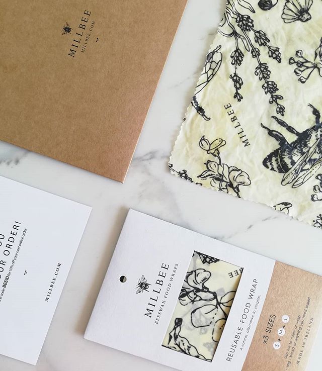 Packaging is in for @millbeestudio beautiful beeswrap, natural alternative to clingfilm. Delighted to Art Direct and design collaborate with Jennifer Doyle founder of @millbeestudio. Check out her feed and fantastic new video by talented  @paulanolan