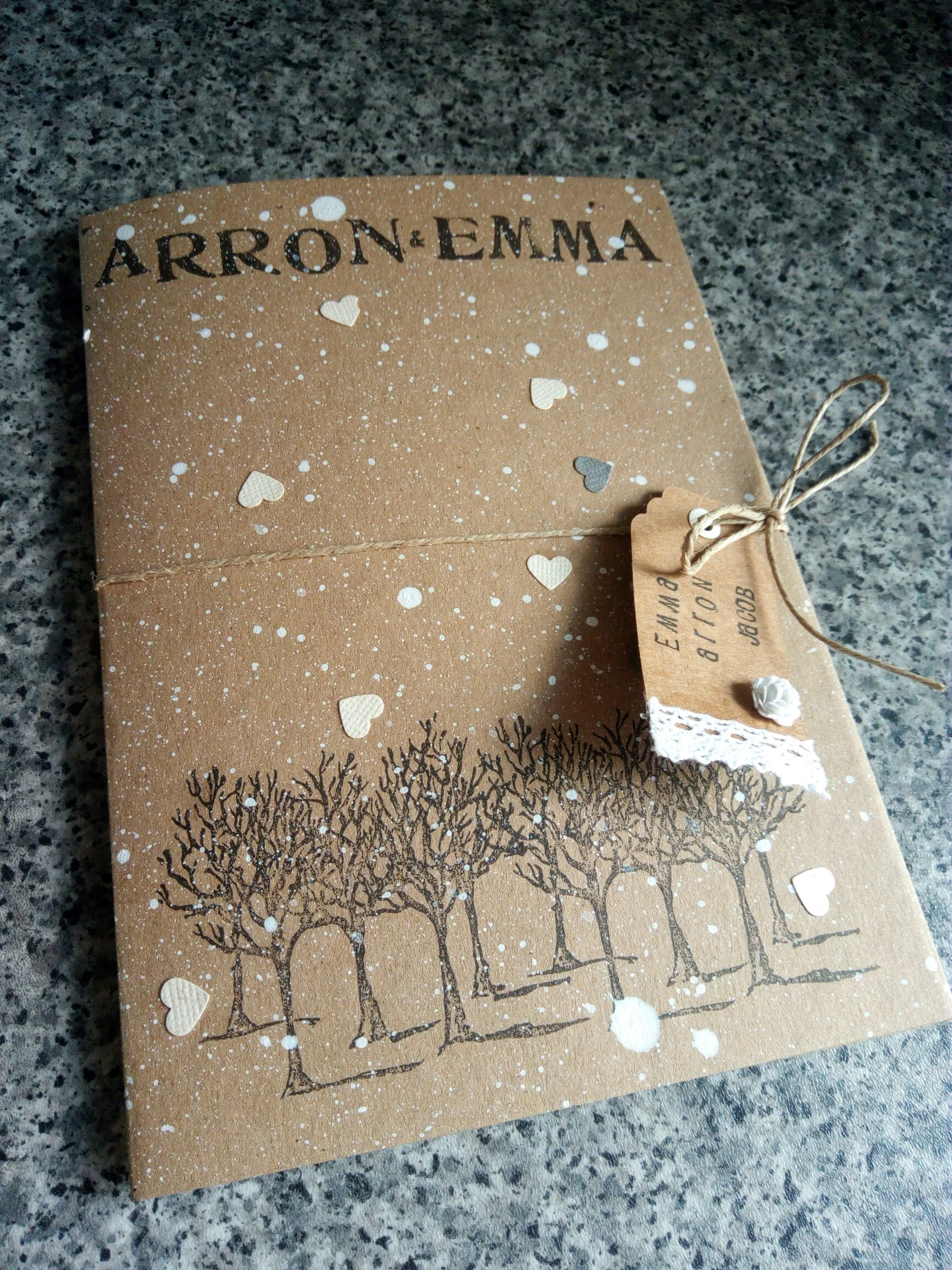 Hand-made wedding invitations