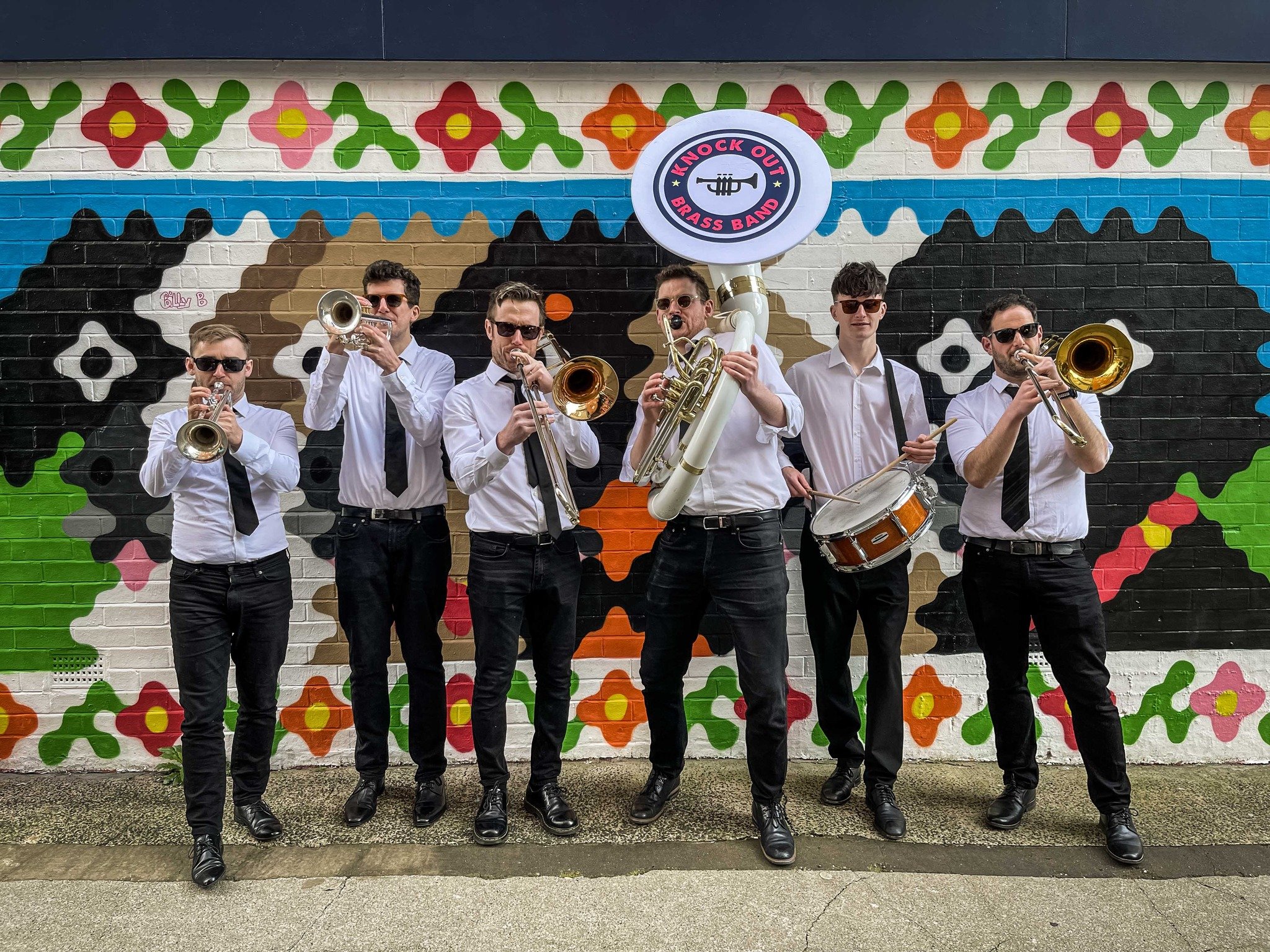Introducing: Knock Out Brass 

Knock Out Brass is a brass band with a twist. Able to do that surprise parade, provide
background music for your drinks or smash out the classics for the evening party &ndash;
they can offer the full package!

Their rep