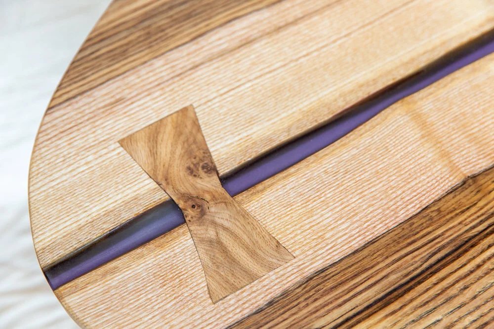 Ash Table With Tinted Epoxy