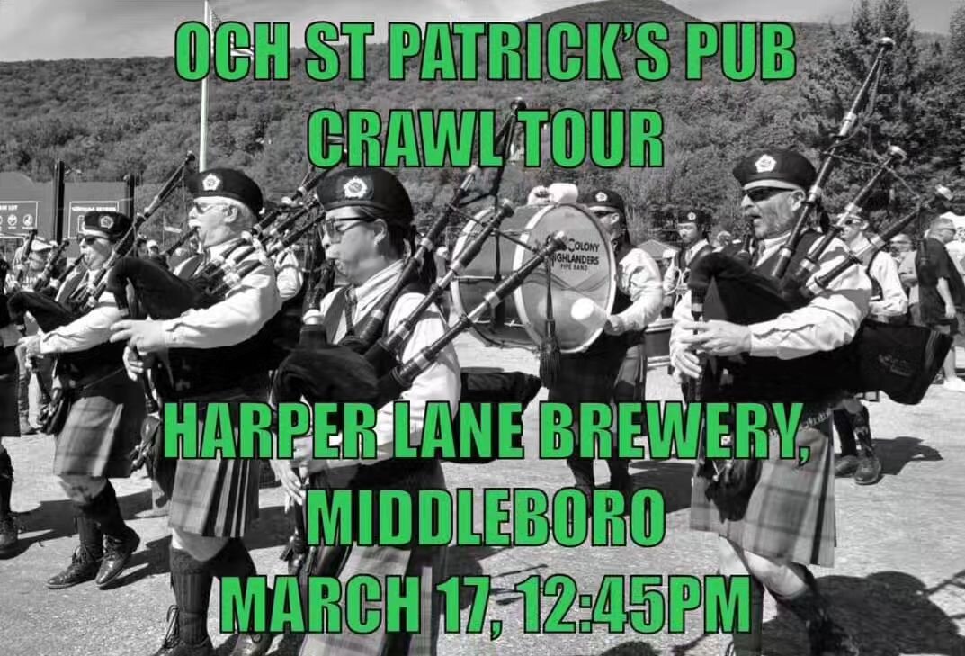 St. Patty's plans? This Sunday at 12:45pm @oldcolonypb will be stopping by during their annual pub crawl!!

It's going to sound pretty amazing in the large space we have!! Come by early to save yourself a seat.

.
.
.
#stpatricksday #harperlanebrewer