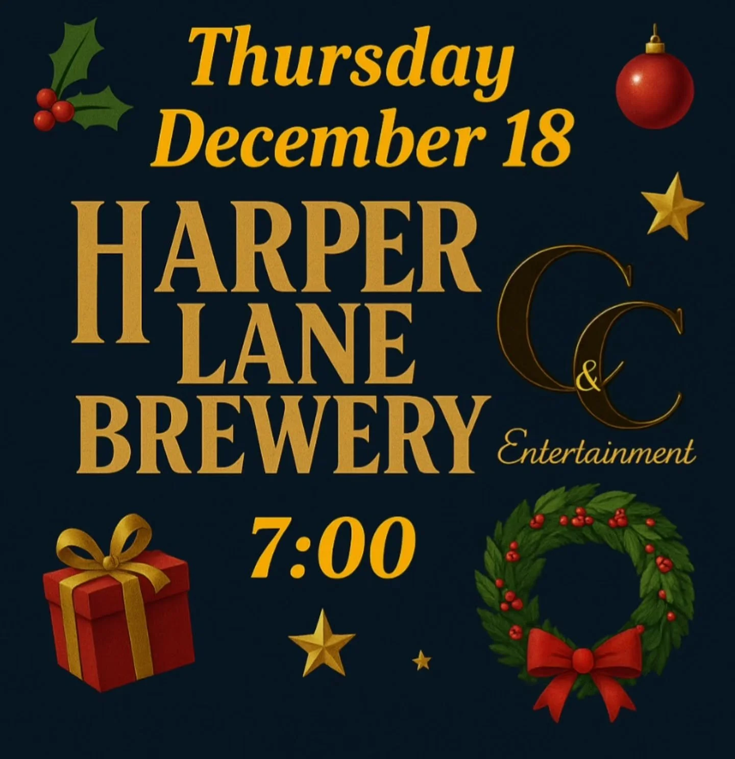 Christmas Themed Mixed Trivia!! This Thursday night at the brewery. 7-8:30pm

Bring your friends and team up!! First place wins a $25 gift card from Harper Lane and a $25 gift card from Home Rootts!!

Second place team wins Harper lane beer glasses!