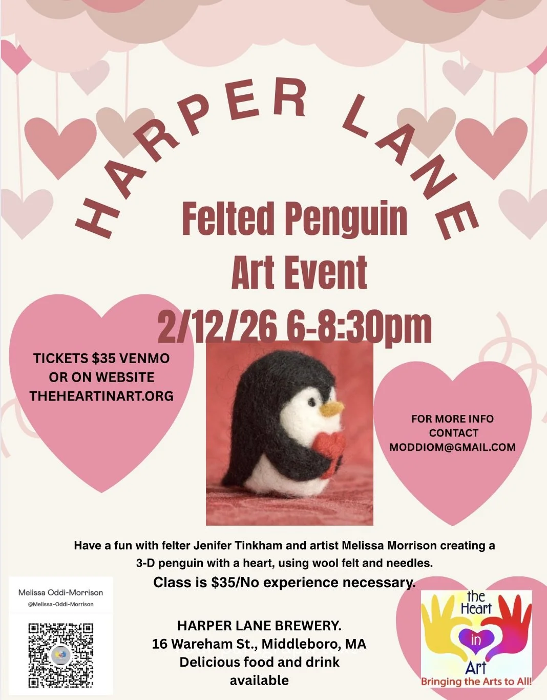 Felted Penguin Craft Night