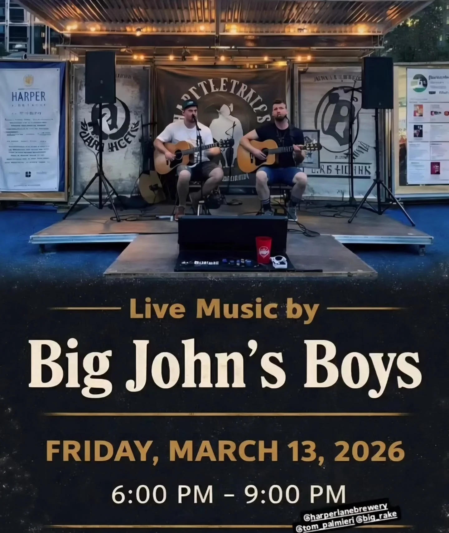 Tonight! 3/13 We have @bigjohnsboys playing from 6-9pm!! 🍻🍻