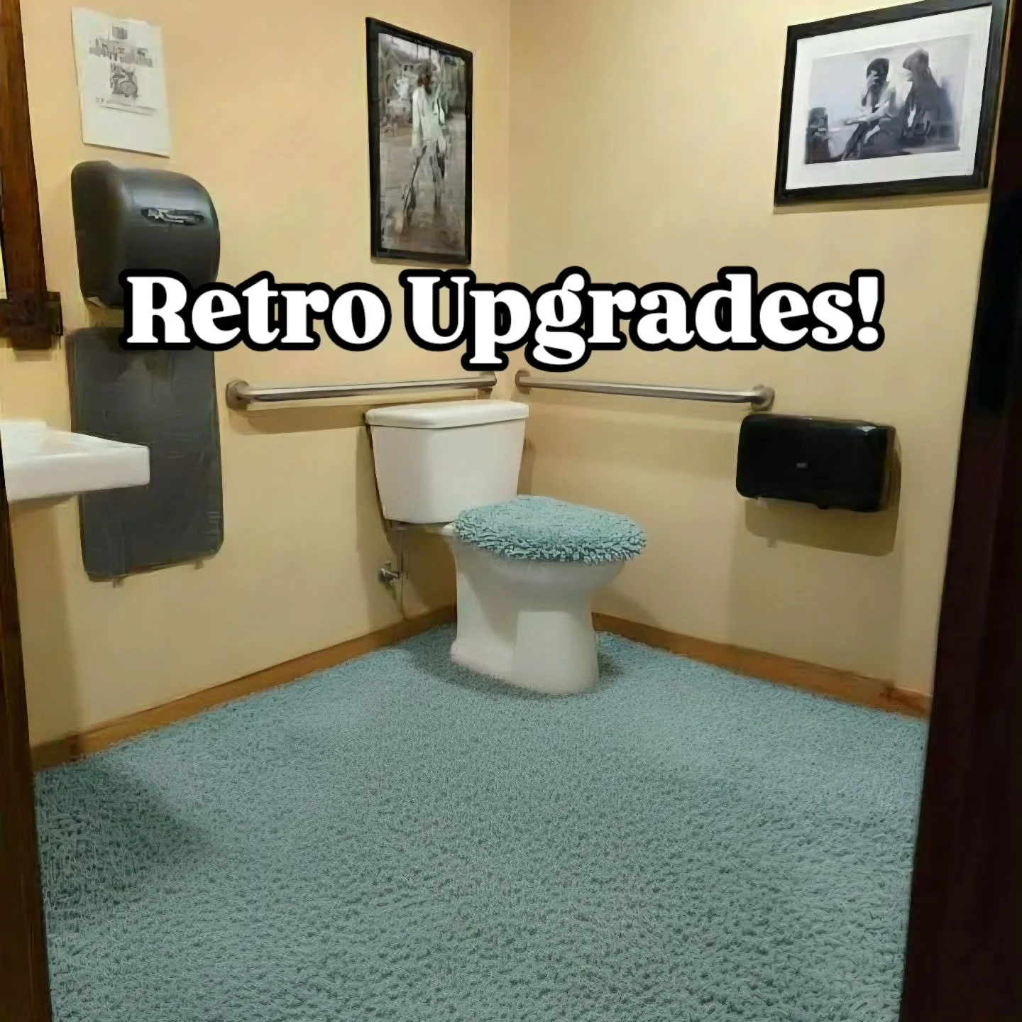 We brought it back!! The brewery bathrooms are now carpeted to give it that "Retro Feel." 

All we ask is for you to take your shoes off before entering to preserve the life of the carpet!! 😁🍻