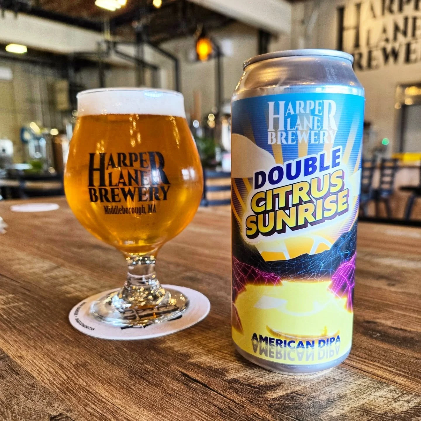 Double Citrus Sunrise DIPA- 8.1%

DIPA packed with locally grown hops! Brewed with plenty of P&eacute;pite Centennial, and Cascade, this brew bursts with bright citrus flavors all without a drop of added fruit.

#newrelease