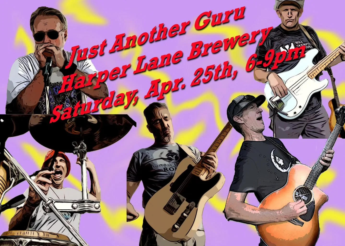 Tonight! Saturday! 4/25. We have @justanotherguruband in the taproom from 6-9pm