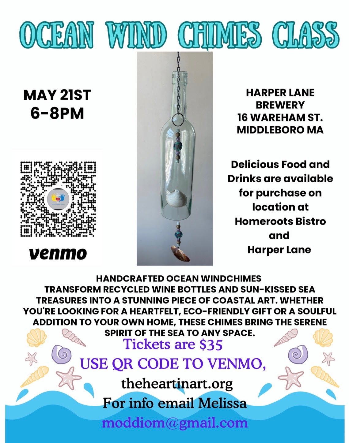 Ocean Wind Chimes Class with The Heart in Art