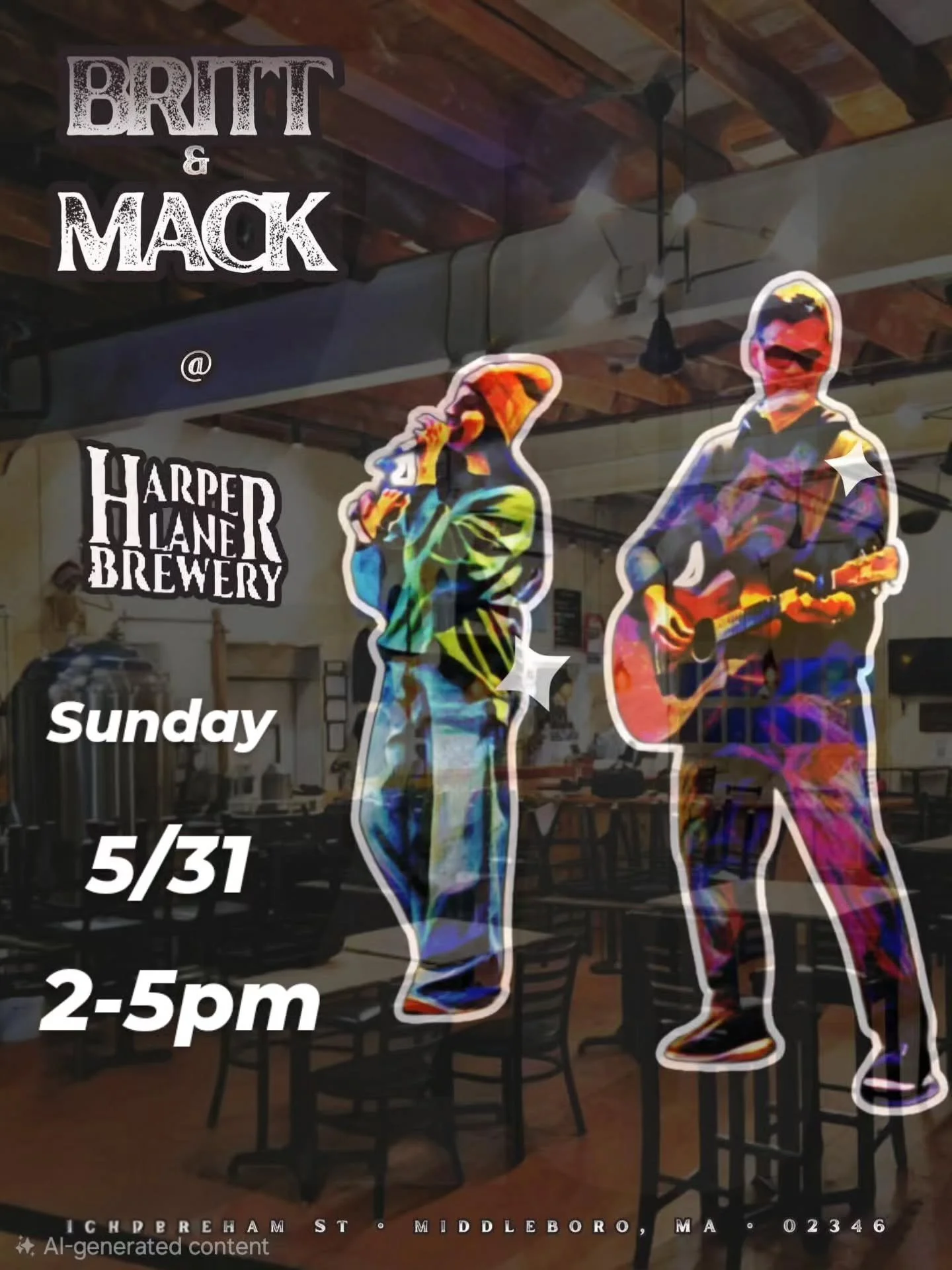 Today! Sunday- 5/31 We have @brittandmack_acousticduo playing live in the taproom from 2-5pm!
