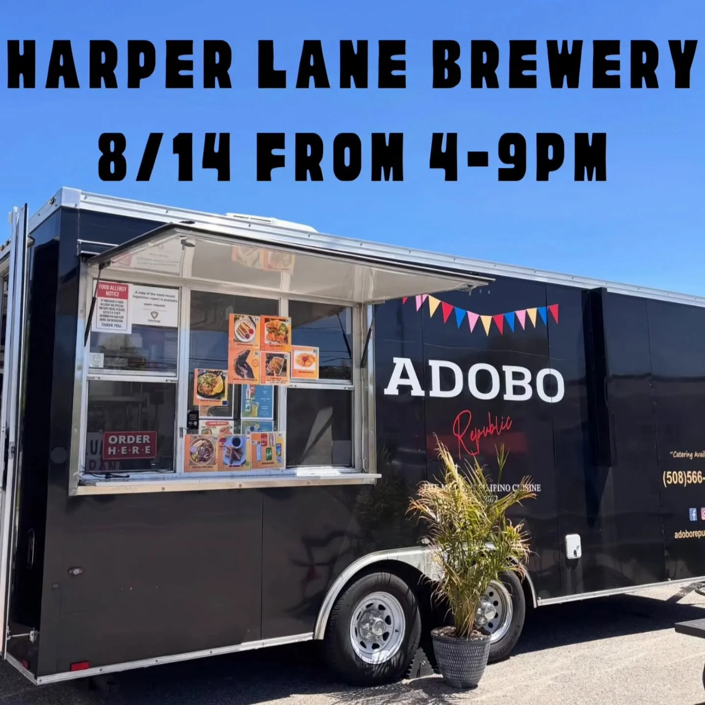 It's Friday!! 8/14. We have @adoborepublic.us at the brewery today from 4-9pm!! So excited to have these guys back!!

Bold Filipino Flavors!
From savory adobo to street-food favorites, Adobo Republic brings the taste of the Philippines to the Southco