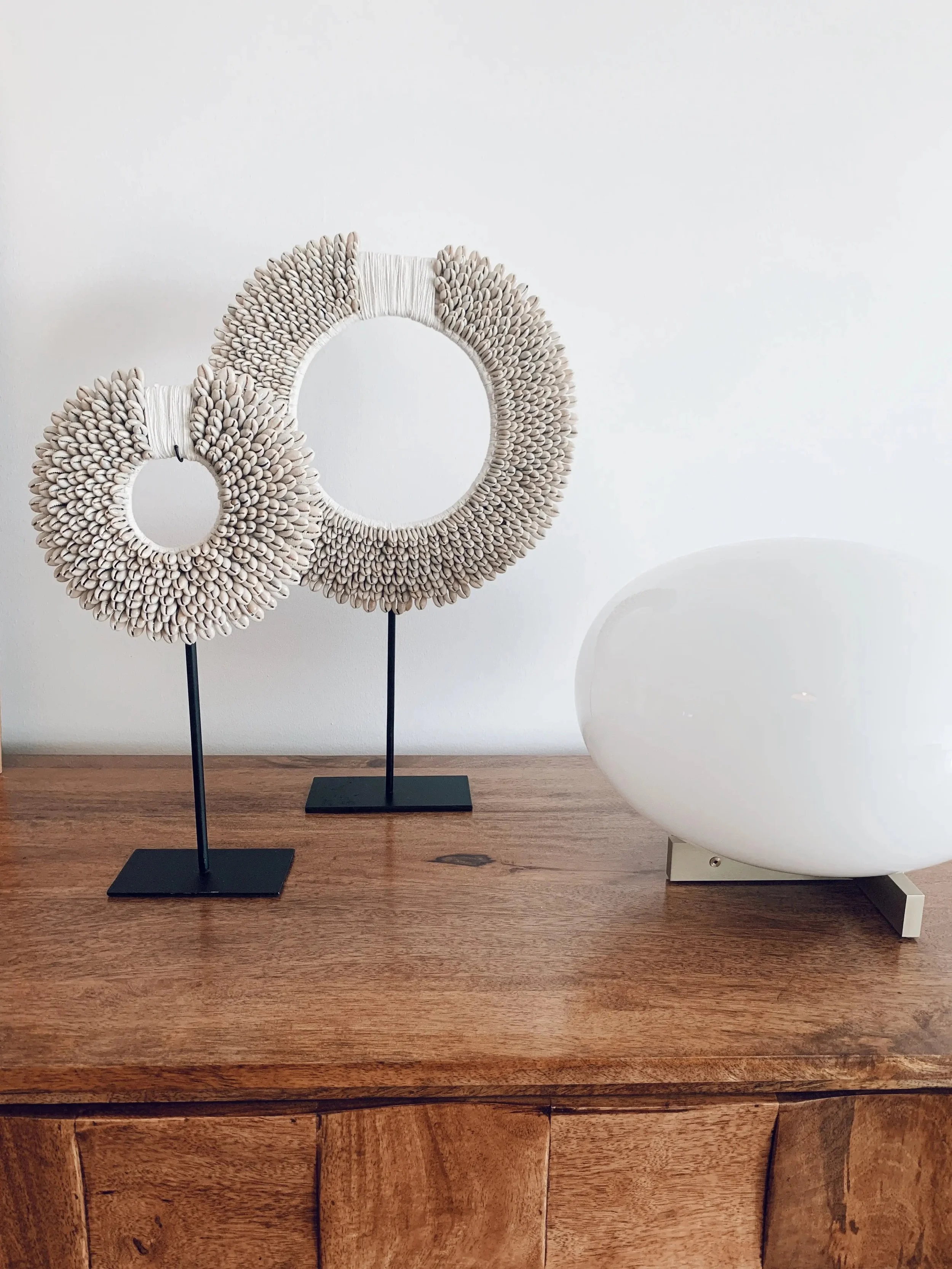 Cowrie Sunrise Shell Decor on Stand — ben & giules
