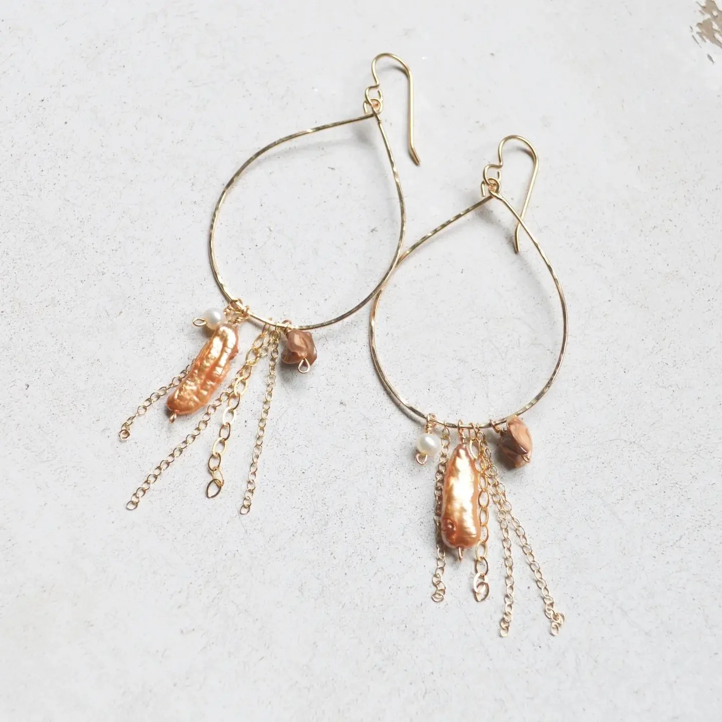 Biwa Pearl Hoops
