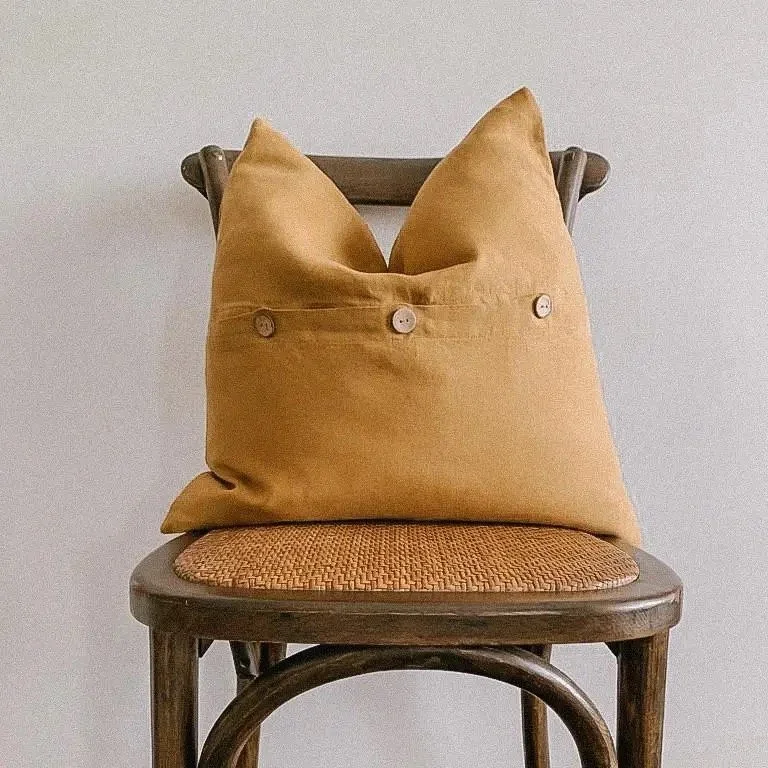 Linen Cushion Cover - Mustard
