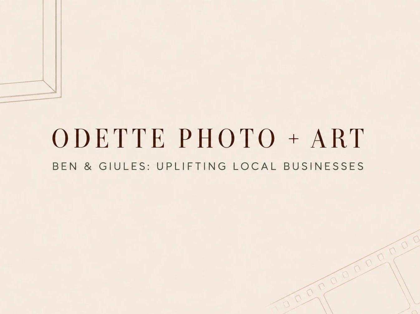Odette Photo + Art feature: Ben & Giules uplifting local businesses