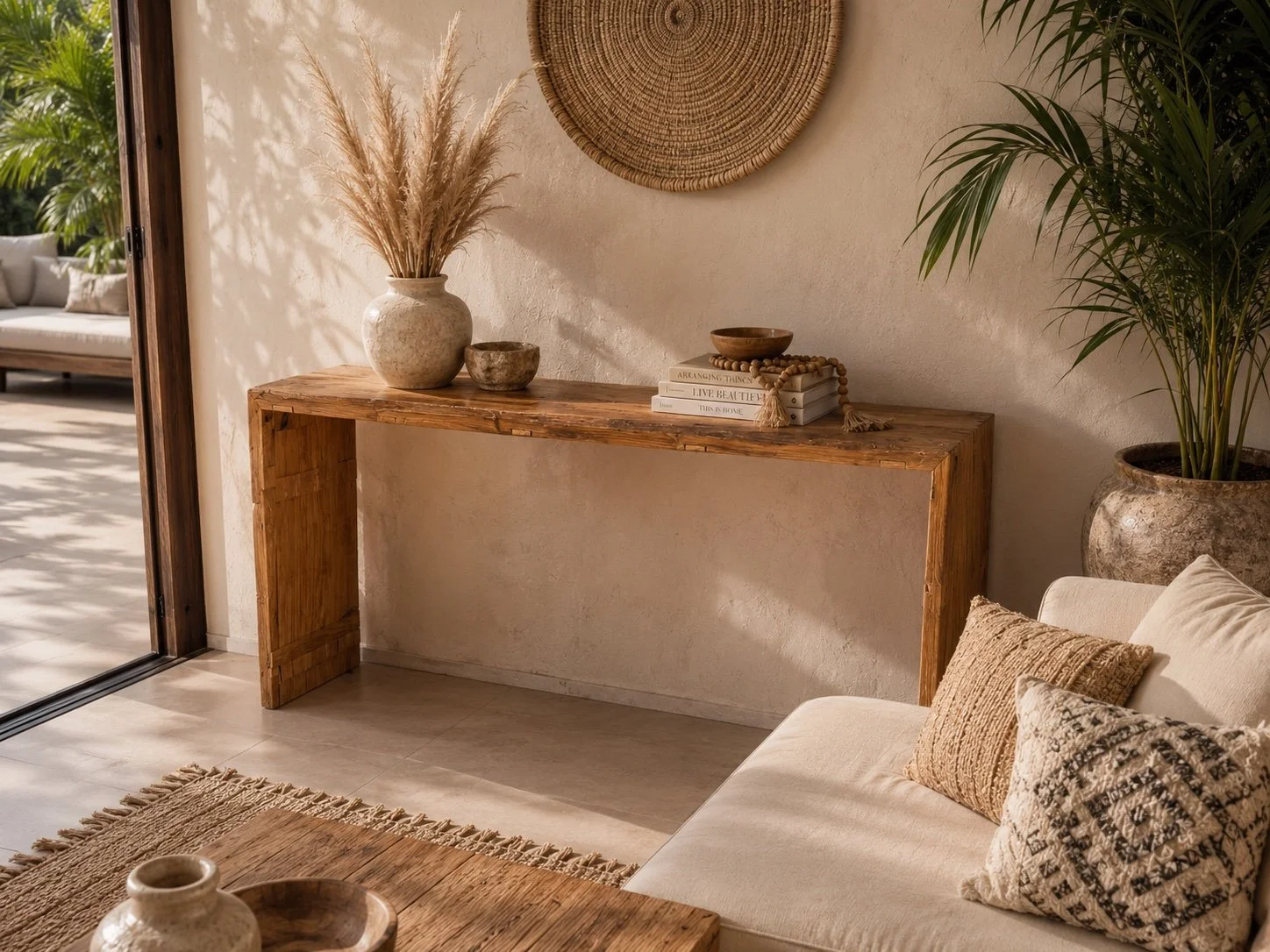 Reclaimed Mango Wood Waterfall Console Table