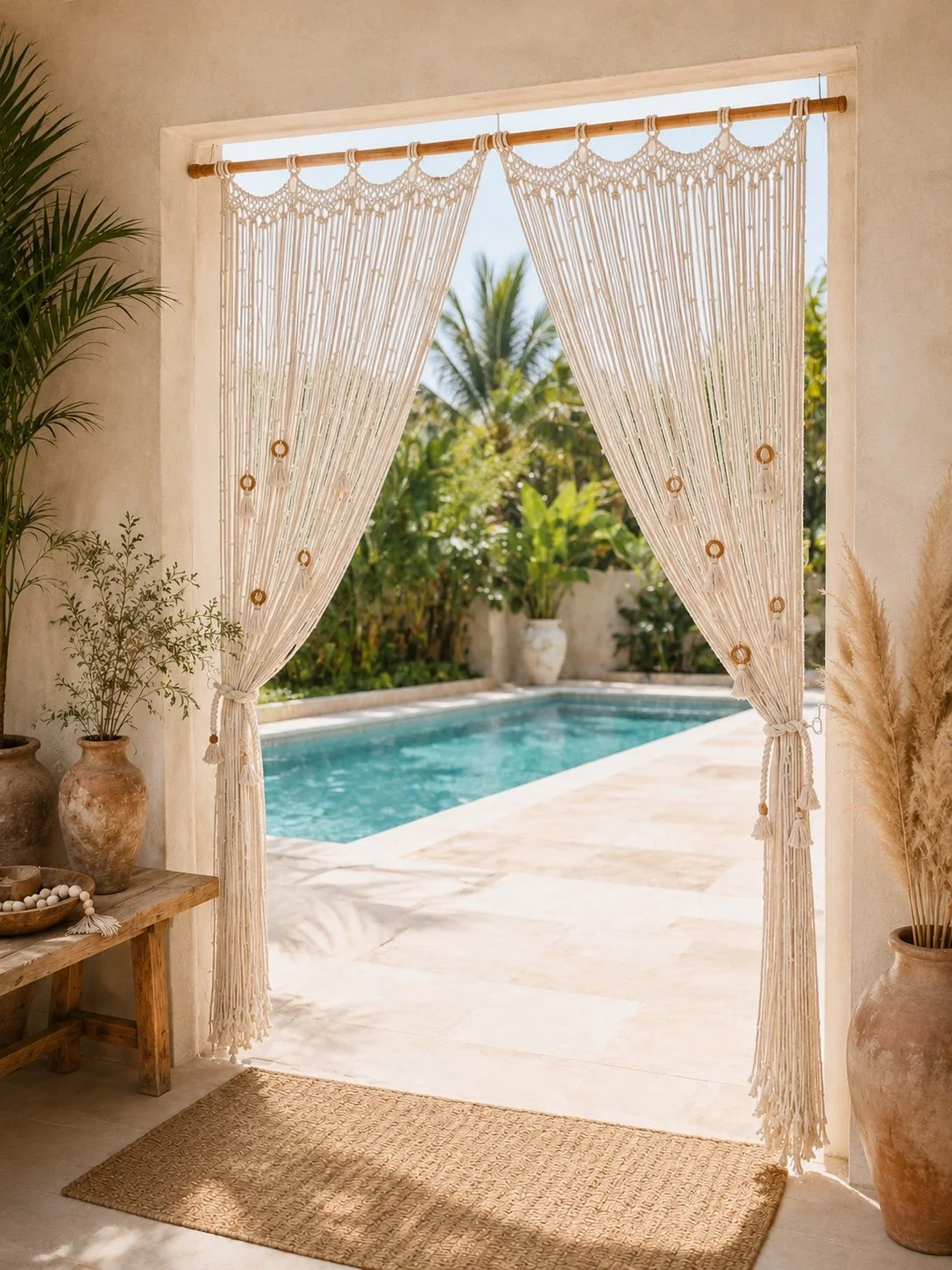Handmade Macrame Curtain - Locally Crafted Elegance