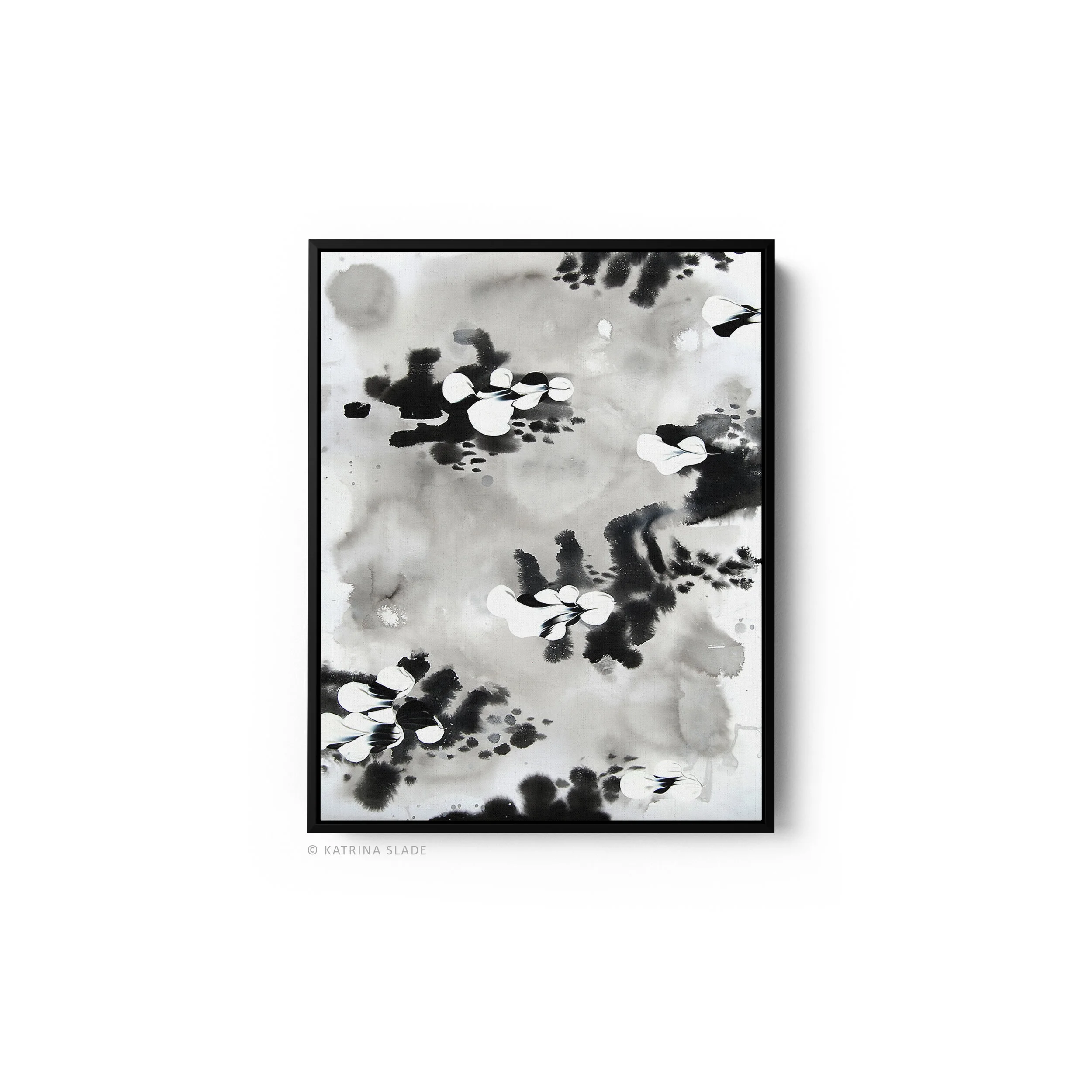 Full view Absence 3 original art by Katrina Slade | fine art print | black and white | print on paper | canvas print