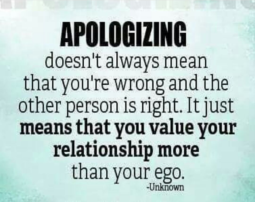 On Apologies ...