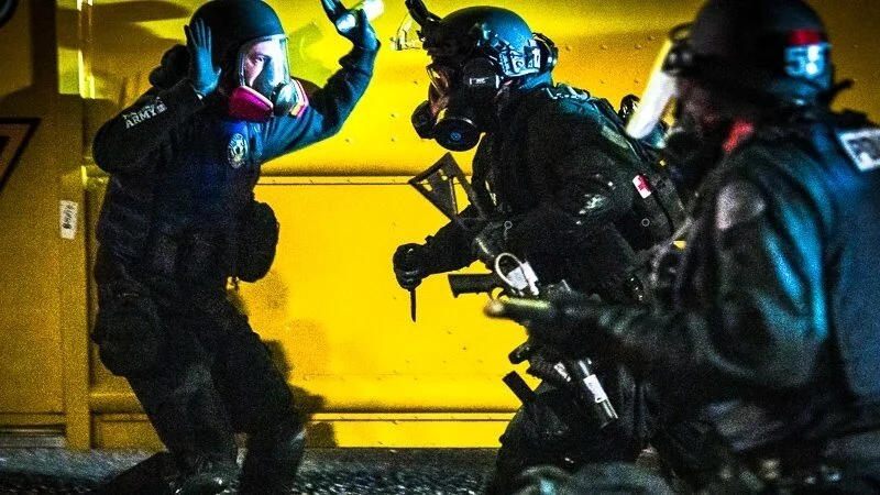 WATCH: Portland Police In Riot Gear Deploy Teargas And Then Slash Tires of Medical Van