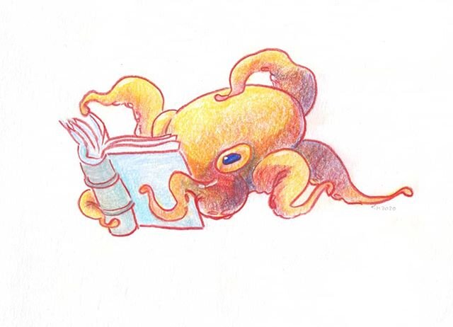 @meggietheramm 's birthday is today and mine is tomorrow so we are having a SPRING BIRTHDAY OCTOPUS DRAWING BATTLE!
.
Here's my entry, a well-read boy inspired by Meggie's current Kickstarter Octopus Librarian Pin!📚📚🐙🤓
.
Happy birthday to all my 