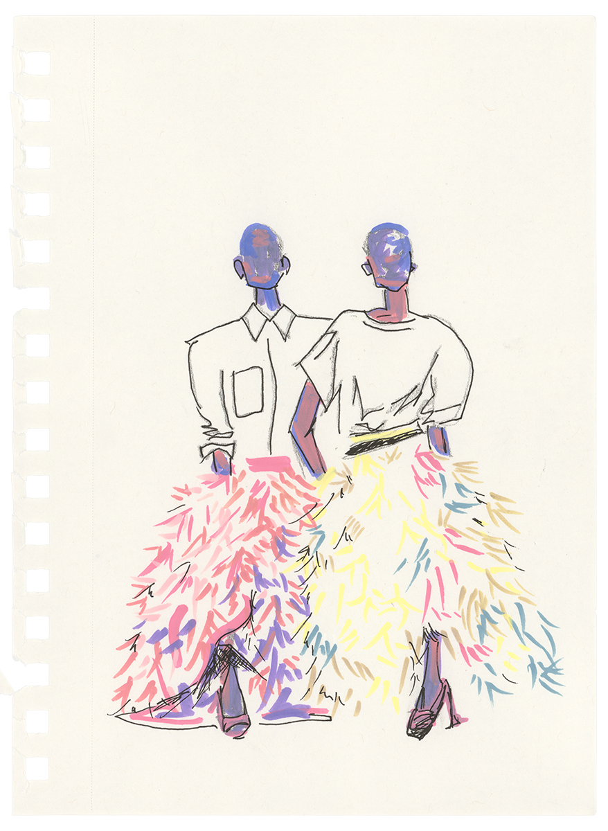 pen and marker on paper, 2026