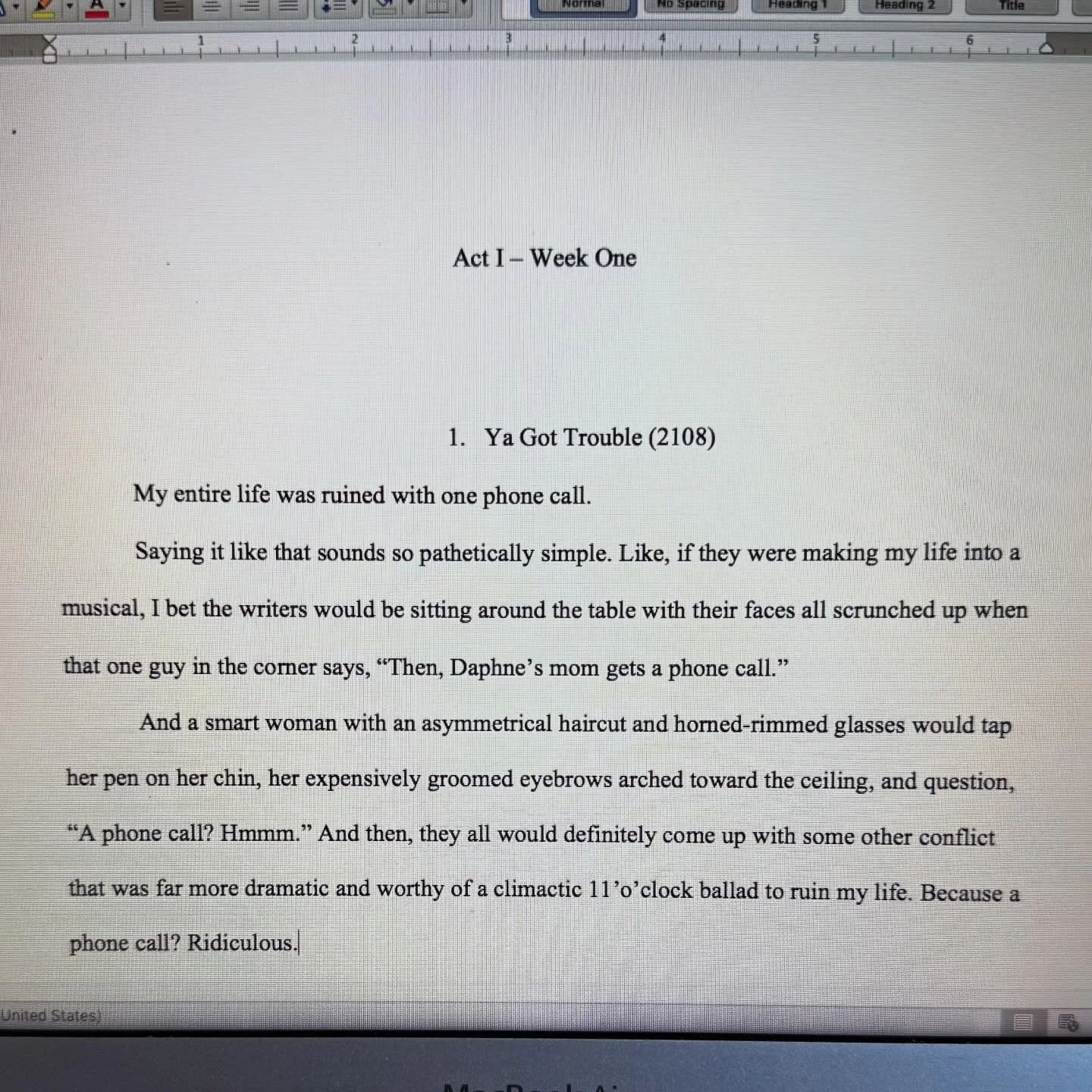 #authorapril26 Day 7 - Tuesday Teaser ✍🏻 Post a short snippet from your book or WIP.

Every chapter in my WIP is named for a musical theater song and the narrative is divided into three acts, capturing three separate weeks throughout the summer. 🎭❤