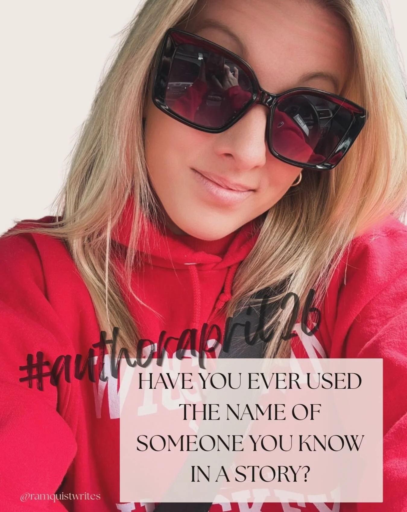 #authorapril26 Day 17: Have you ever used the name of someone you know in a story?

Ok, listen. The number one way I choose character names is based on the year they would have been born and the popular names of that time. Do I sometimes get a Taylor