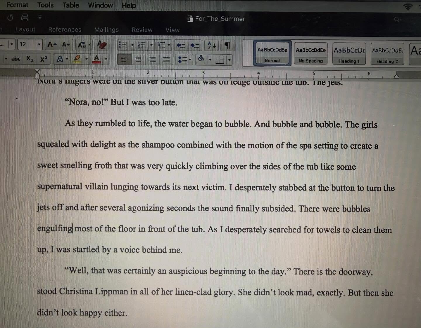 #authorapril26 Tuesday Teaser: Post a short snippet from your book or WIP

Have you ever witnessed shampoo added to a jetted tub? The result is a lot of bubbles 🫧 and a big mess! 

#writersofinstagram #writing #writer #author