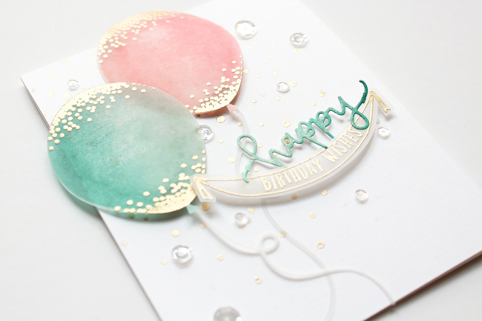  I'll be doing my stamping on vellum today...using regular ol' die ink. &nbsp;Well, I guess it's not regular ol'...I used the ombre ink pads from Hero arts to give my balloons an ombre effect. &nbsp;You can use any kind of dye ink to stamp on vellum.