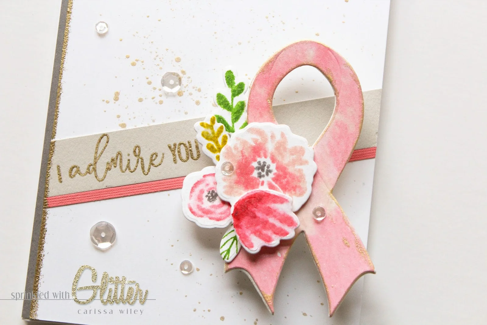 Distress Watercolor Stamping - Hop For Hope Featuring Essentials By Ellen Courage Stamp Set