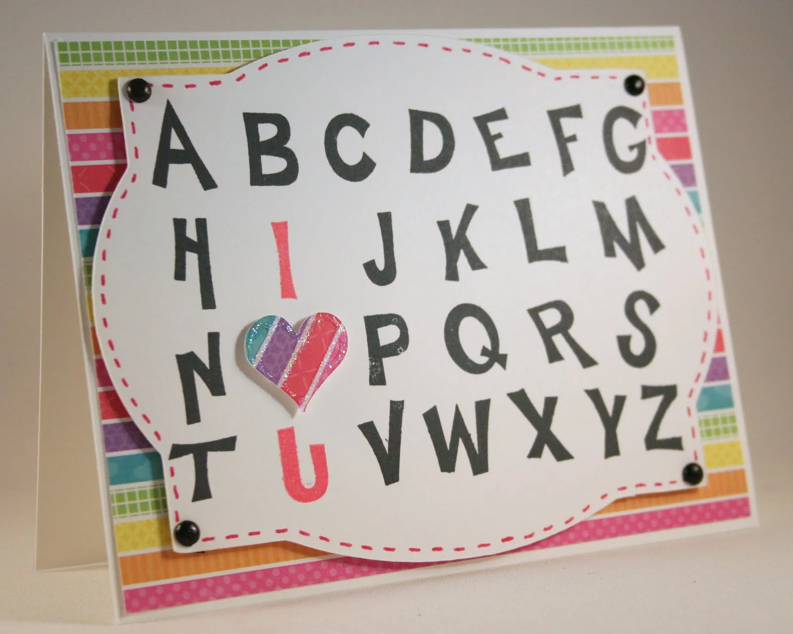 I {Heart} You Card Featuring My Pink Stampers Font-abulous
