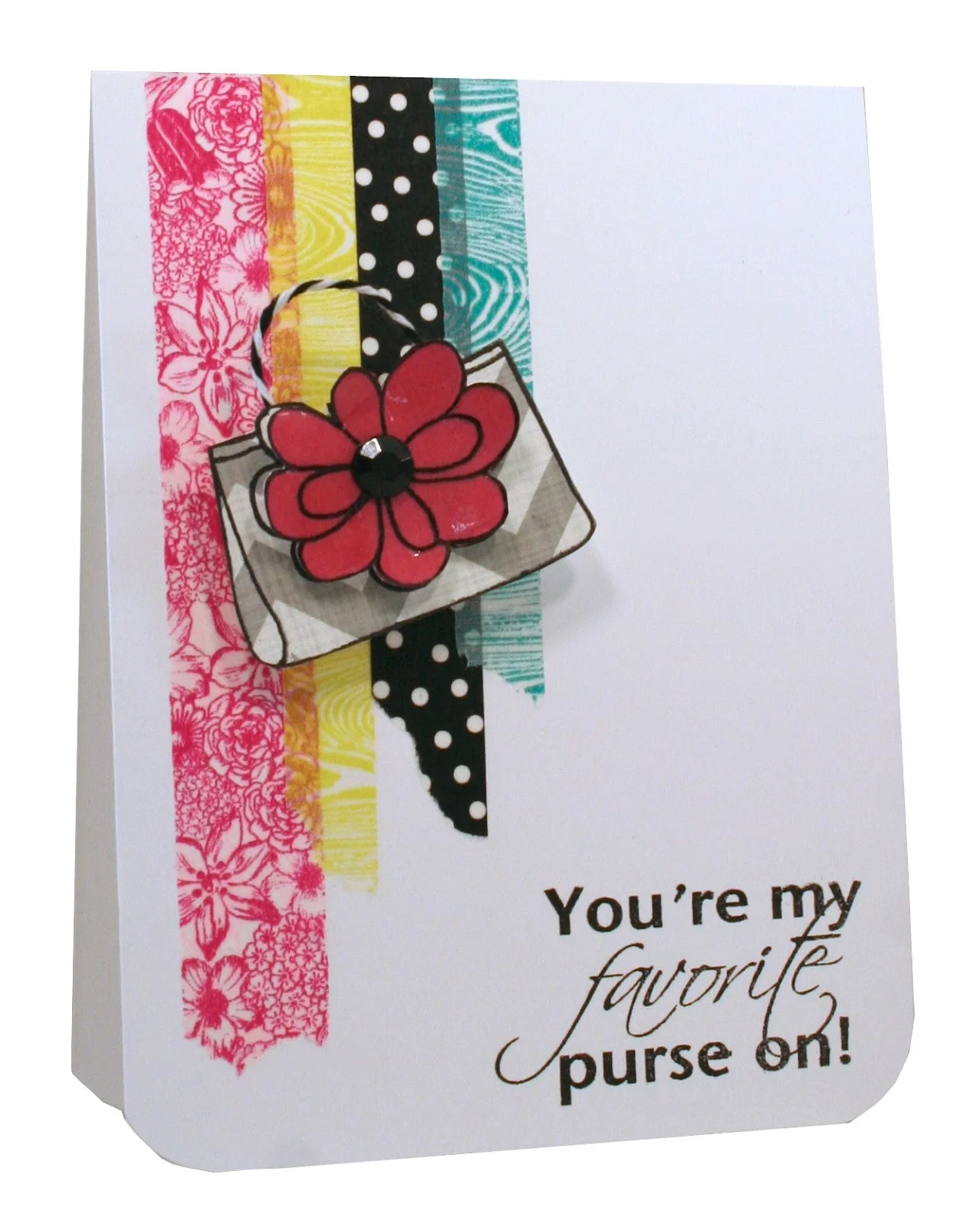 My Favorite Purse On Card-Washi Tape and Paper Piecing