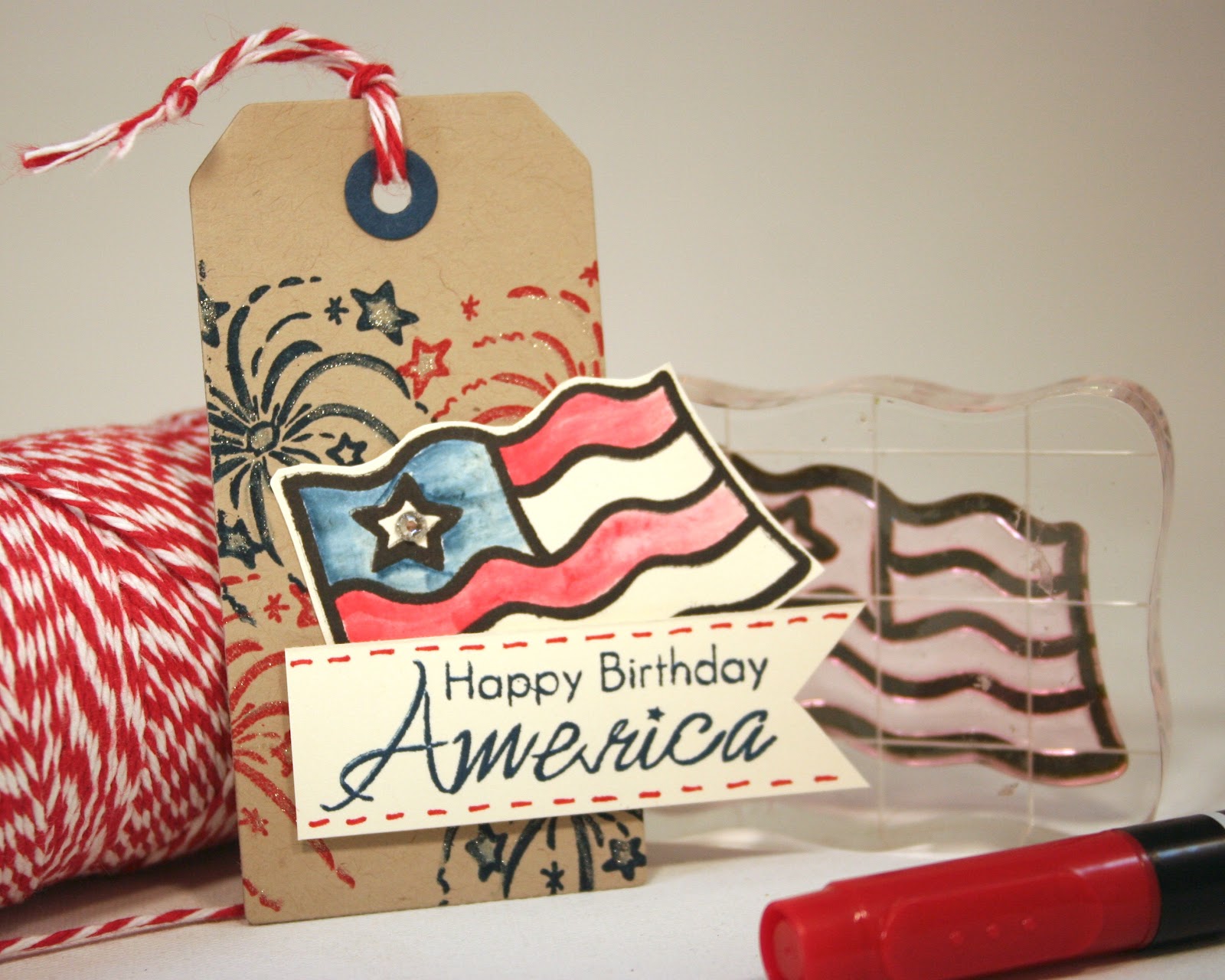 Yankee Doodle Tags & Treats-My Pink Stamper Blog Hop