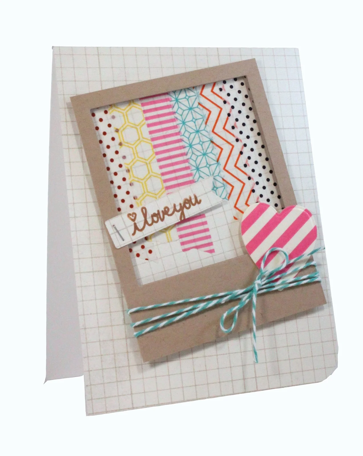 Washi Polaroid Card I Love You
