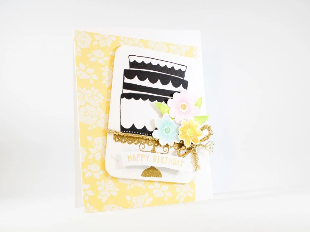 Wonky Cake Card - Layered Inking