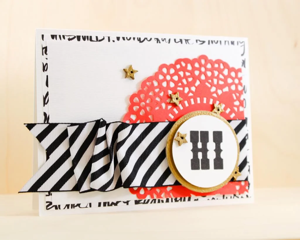 Hi Card --- Embossing On Wood Veneer Shapes