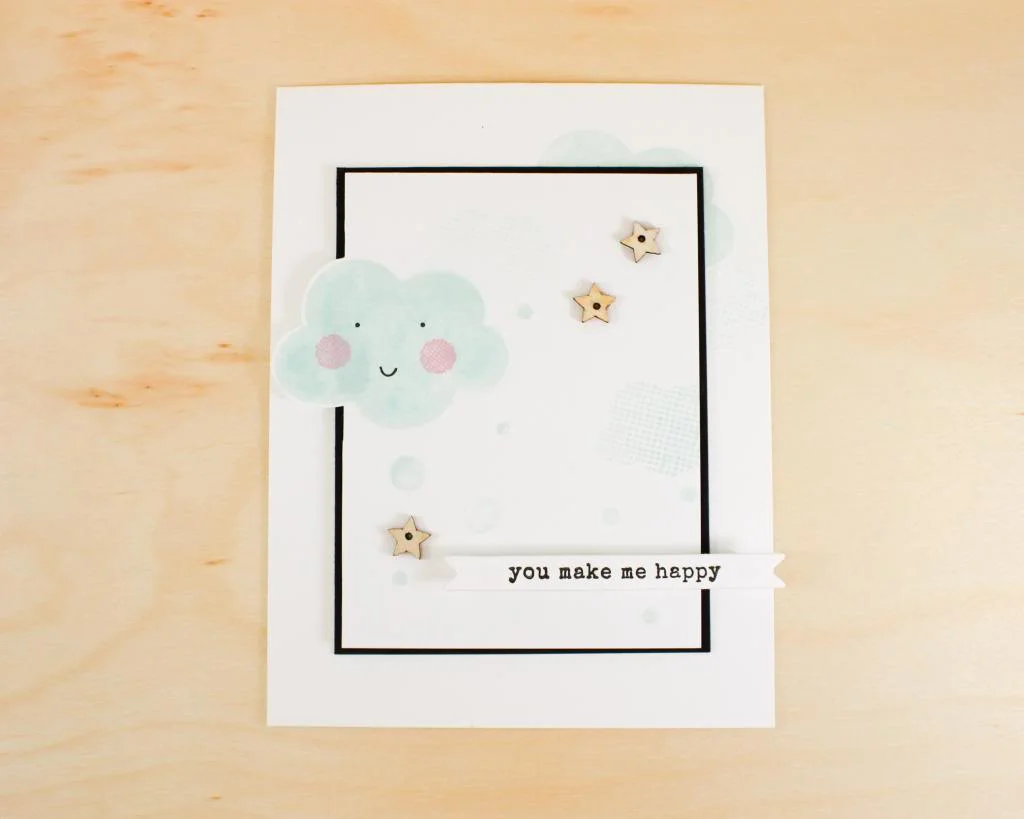 Happy Cloud Card --- Creating Overhanging Elements