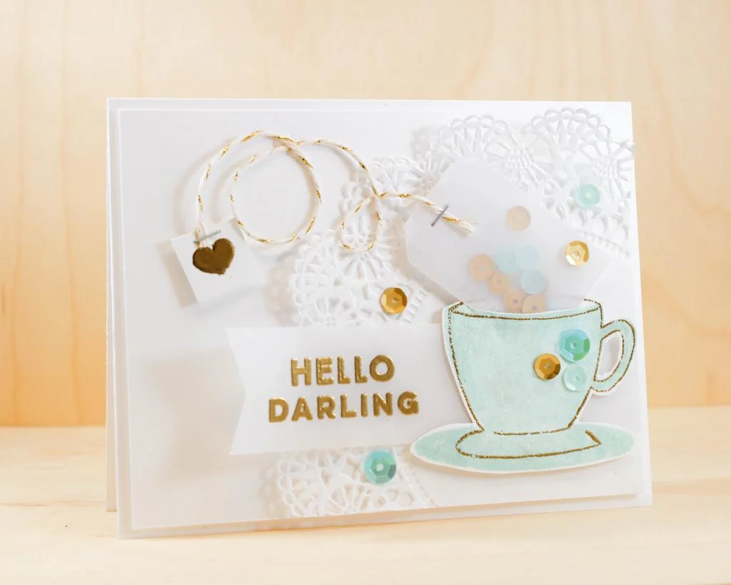 Tea Time Card - Altering Die Cuts