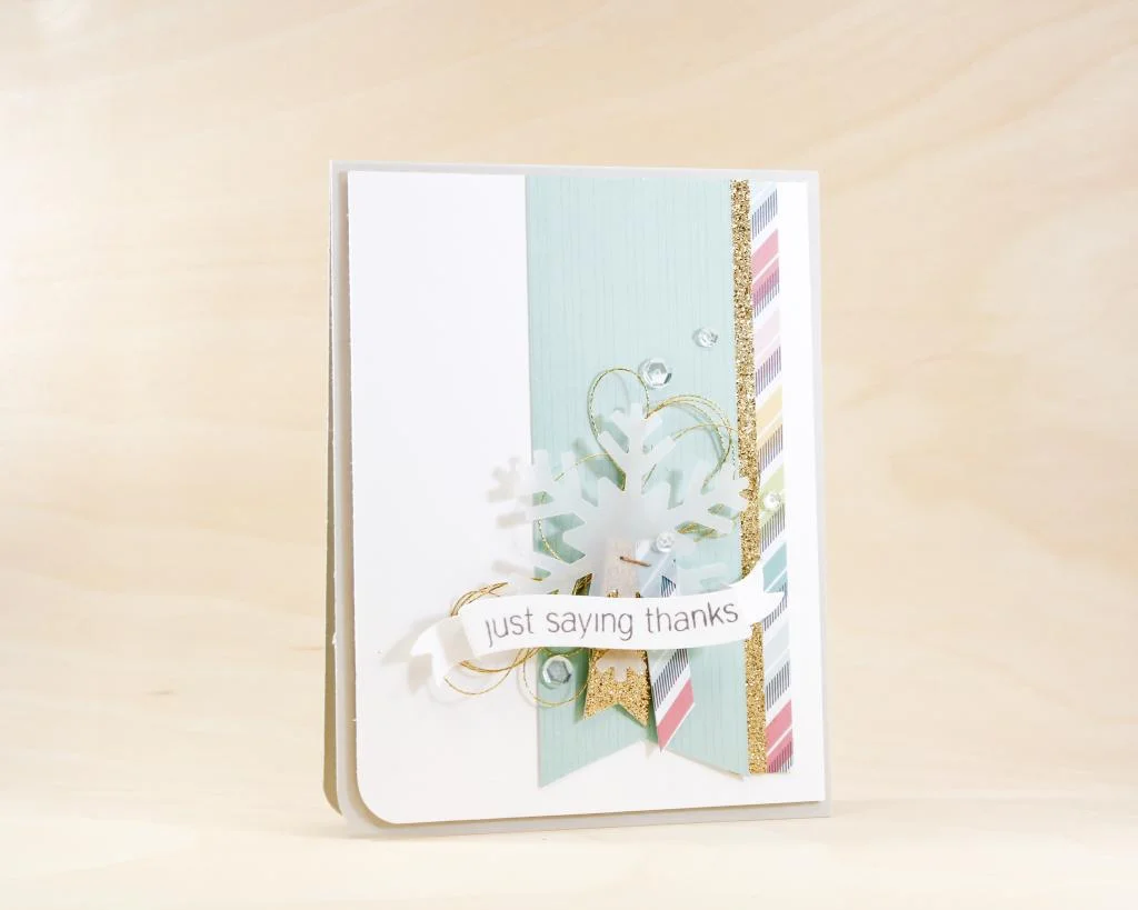 Snowflake Thanks - Winter Thank You Card