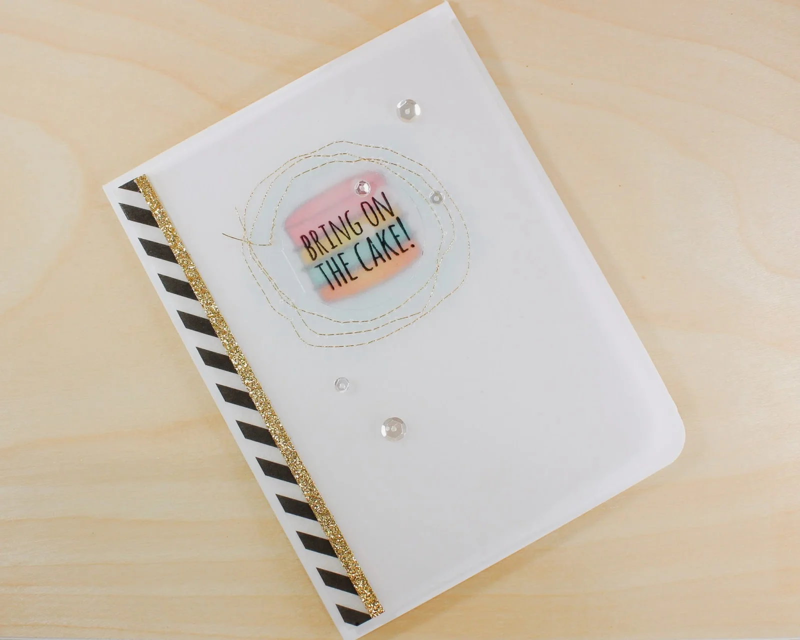Bring On The Cake Mini Window Card