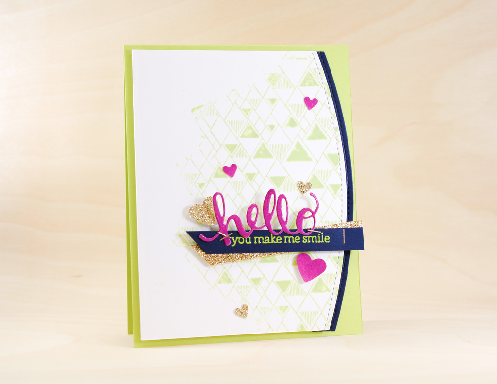Hello You Make Me Smile - Partial Inked Background Stamp